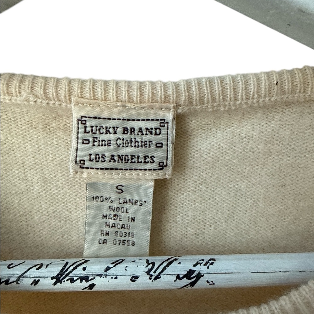 Unique Lucky Brand Fine Clothier Lambswool Sweater Size S | Flawed / As-Is - Picture 2 of 7